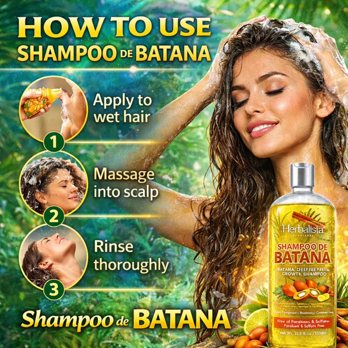 Herbalista Batana Shampoo 33.8 fl oz (1 Liter)