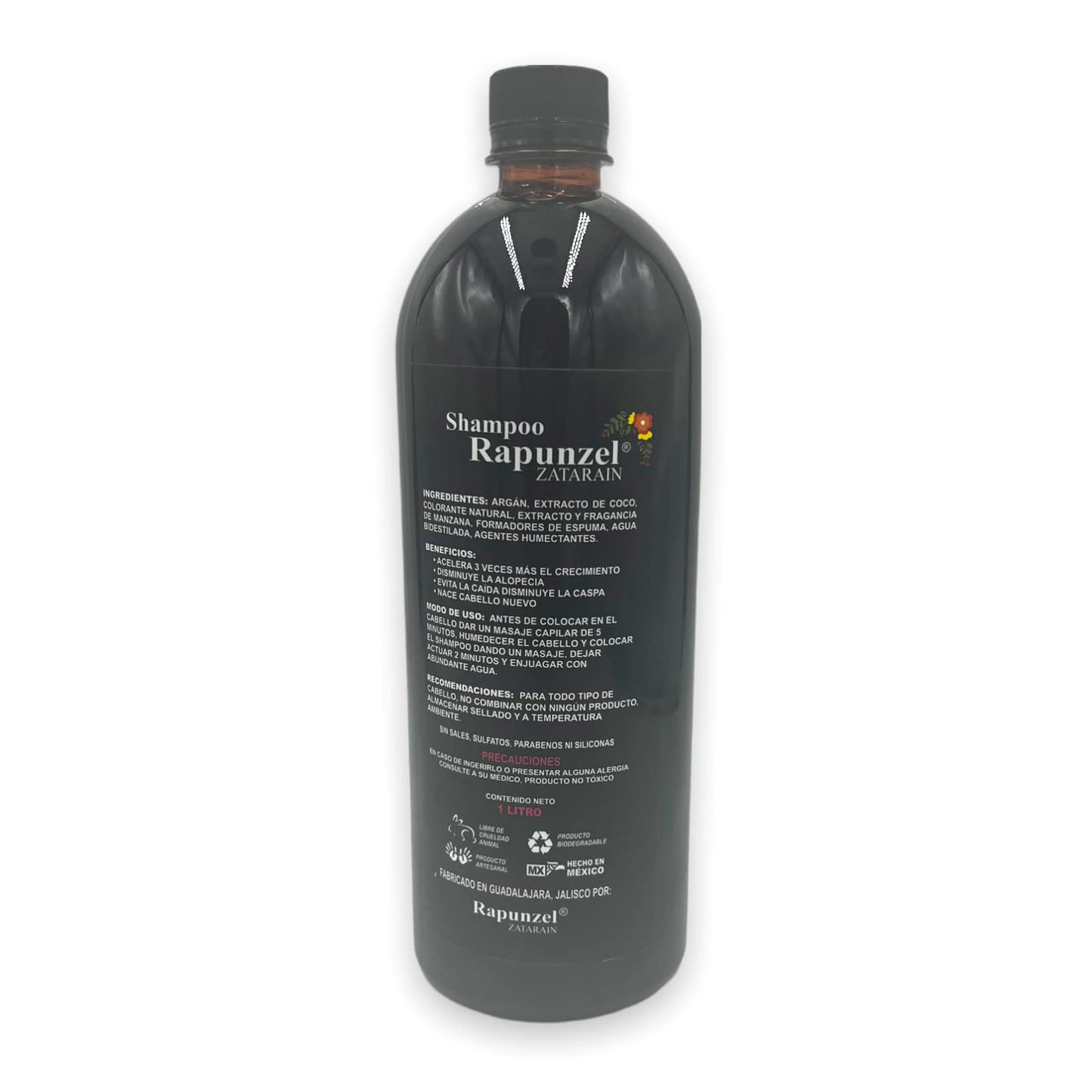 Formula Rapunzel Zatarain Shampoo 1Lt (33.81 Fl Oz) 100% Natural, Eliminates Frizz | Argan, Coconut Extract. Genuine!