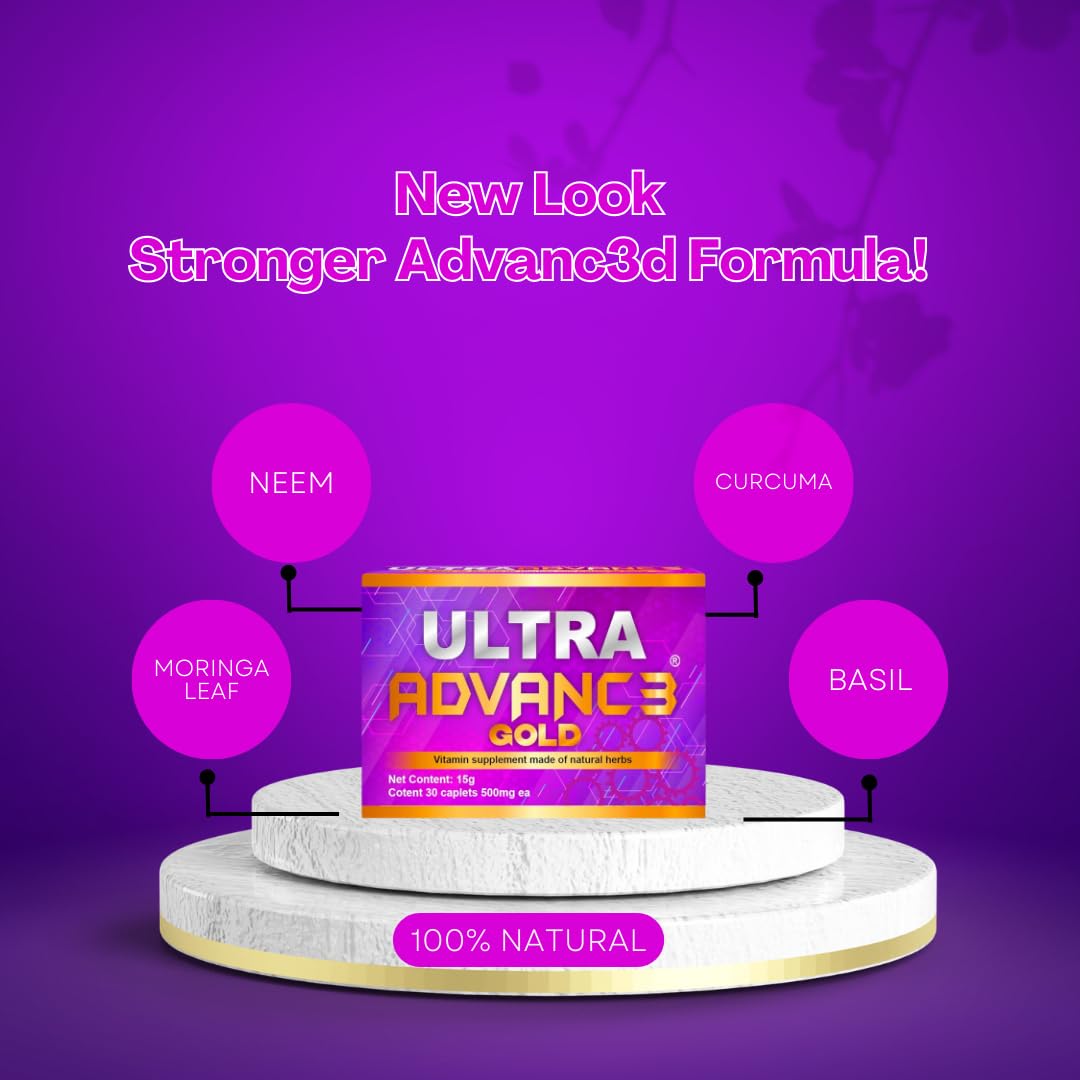 1 Box - Ultra Advance Gold 3 - Ultimate Vegan Joint Support with Omega-3, Turmeric, Glucosamine & Chondroitin | Non-GMO, 30 Capsules