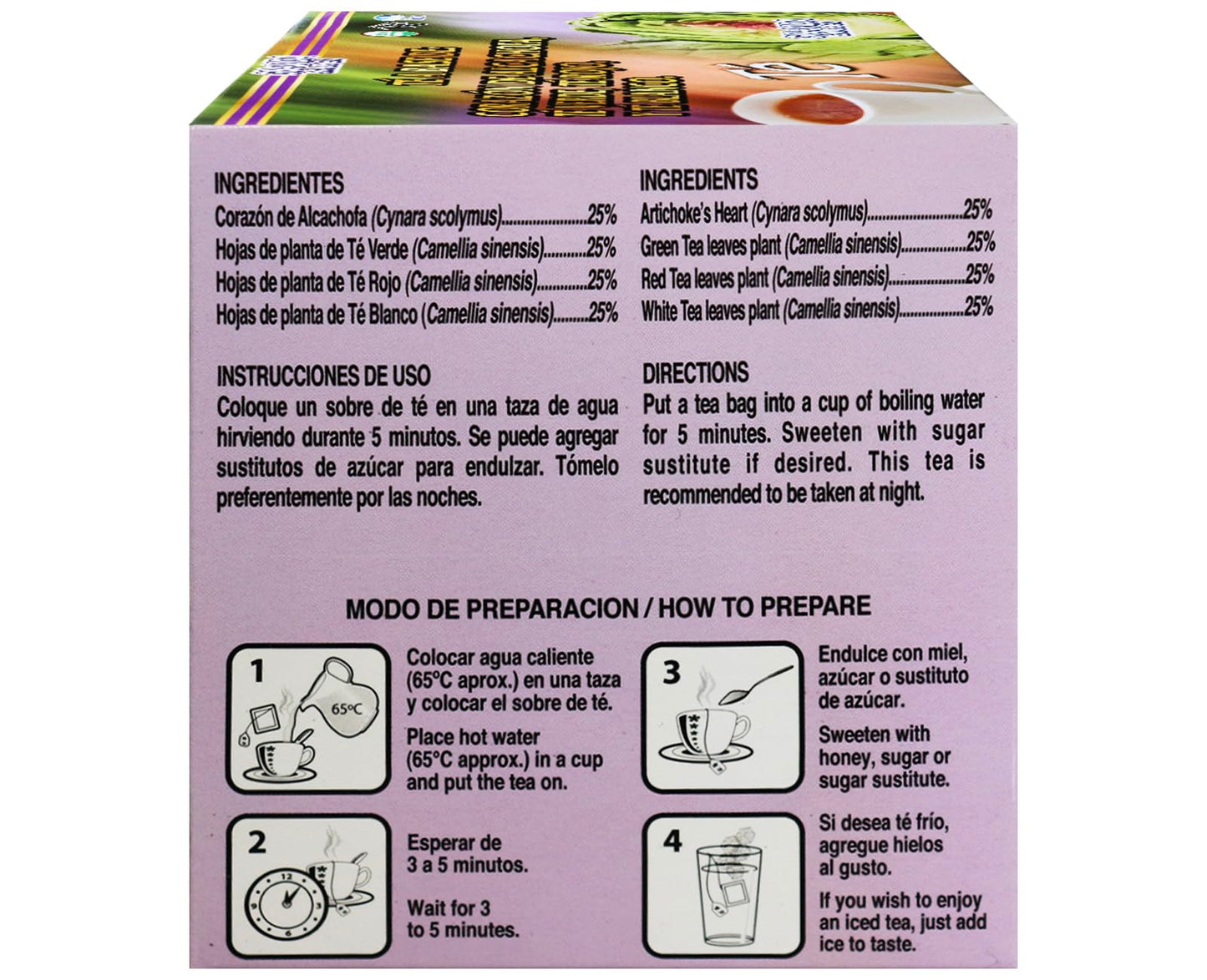 1 Box/Caja Alcachofivida Artichoke TEA- Box with 30 tea bags / Caja con 30 sobres de te