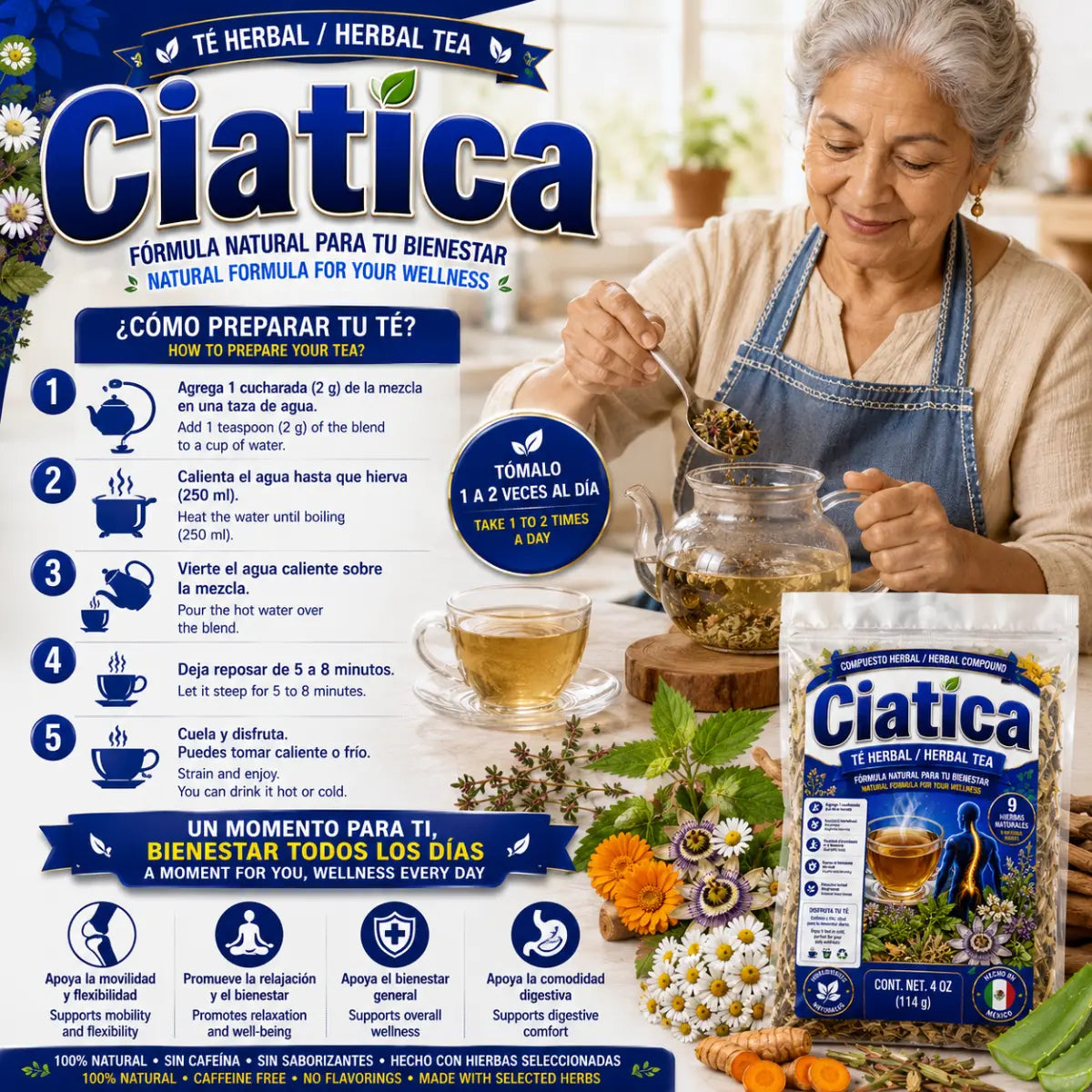HCiatica Herbal Compuesto Tea 4oz