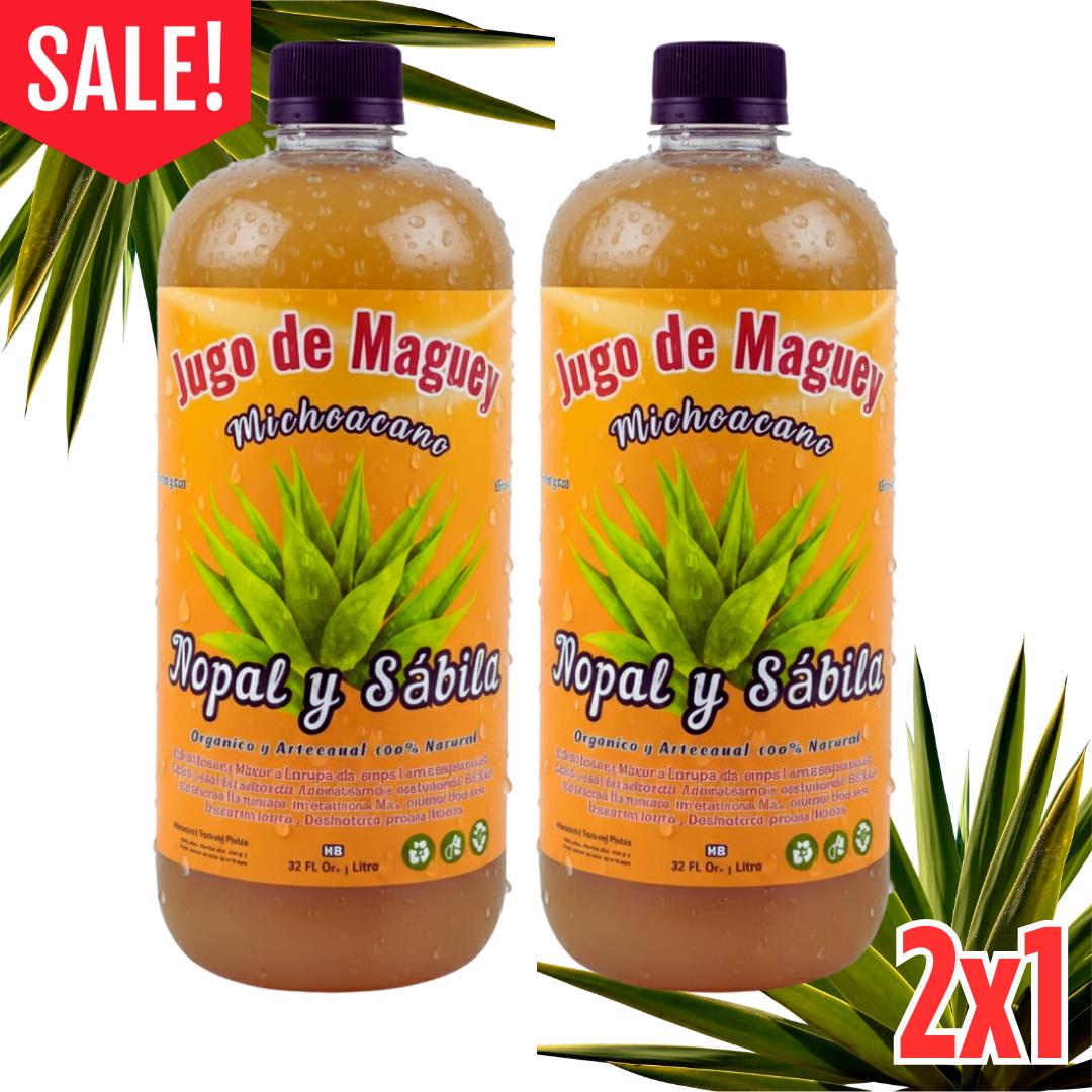 Viral Jugo De Maguey +Aloe Vera + Nopal - 100% Natural & Artesanal 32 Fl. Oz.