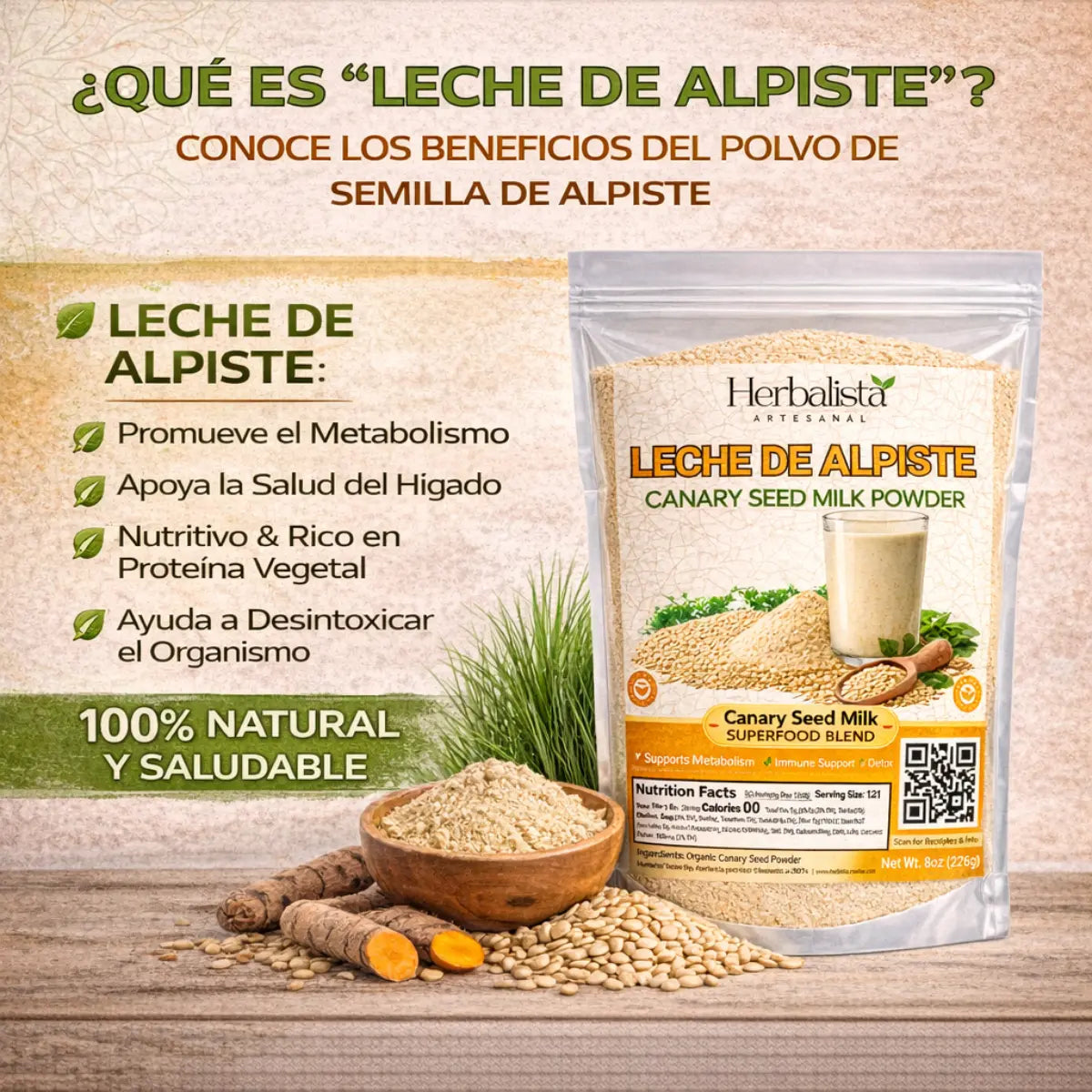 Herbalista Canary Seed Milk Powder 8 oz (226g)