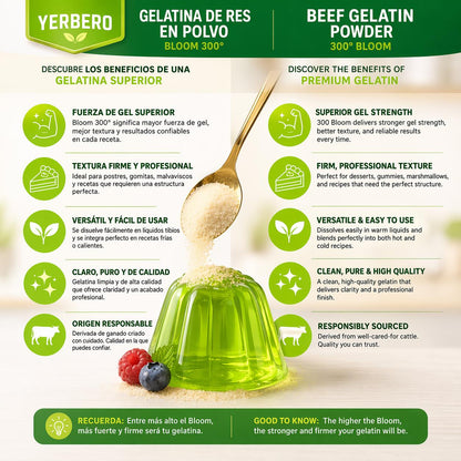 Yerbero Unflavored Beef Gelatin Powder 8oz (226g)