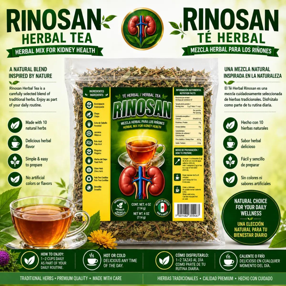Rinosan Herbal Tea Blend 4oz Loose Leaf