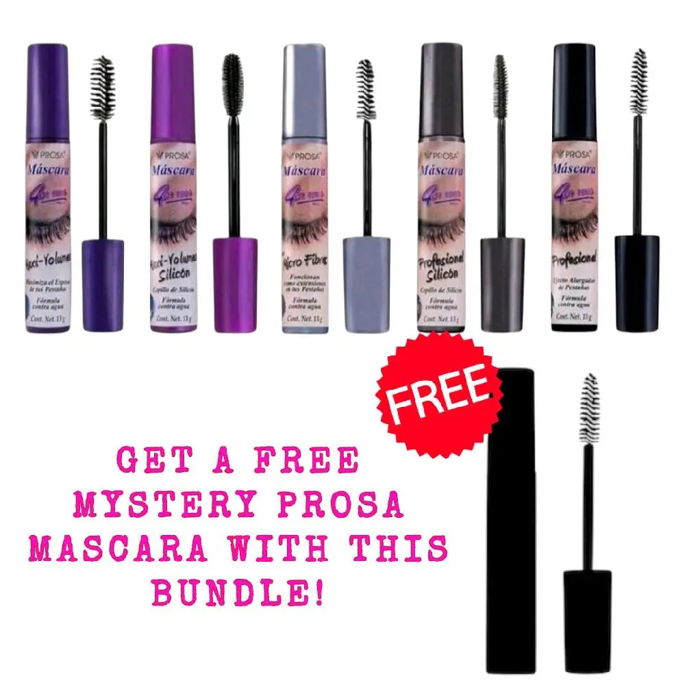 Prosa 4-in-1 Mascara 5-Piece Bundle + Free Gift