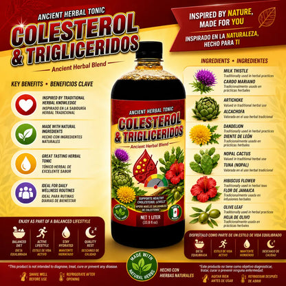 Colesterol & Trigliceridos Herbal Tonic 1L (33.3 fl oz)