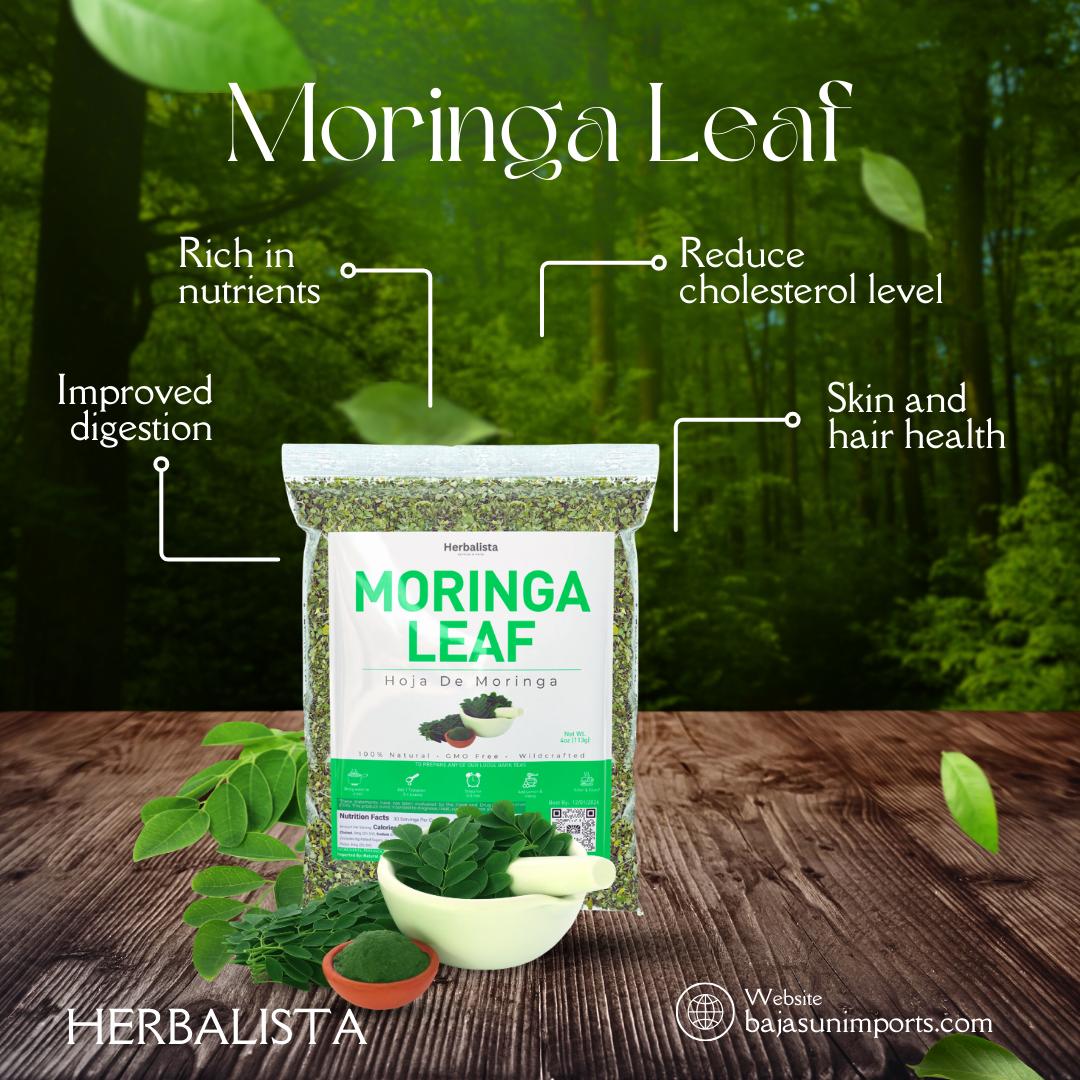 Moringa Leaf Loose Tea - 100% Natural & Pure from Moringa Leaves. Loose Leaf Moringa Herbal Tea. Te Hoja de Moringa Oleifera. No Sugar, No Caffeine, No Gluten, Vegan. Beverage