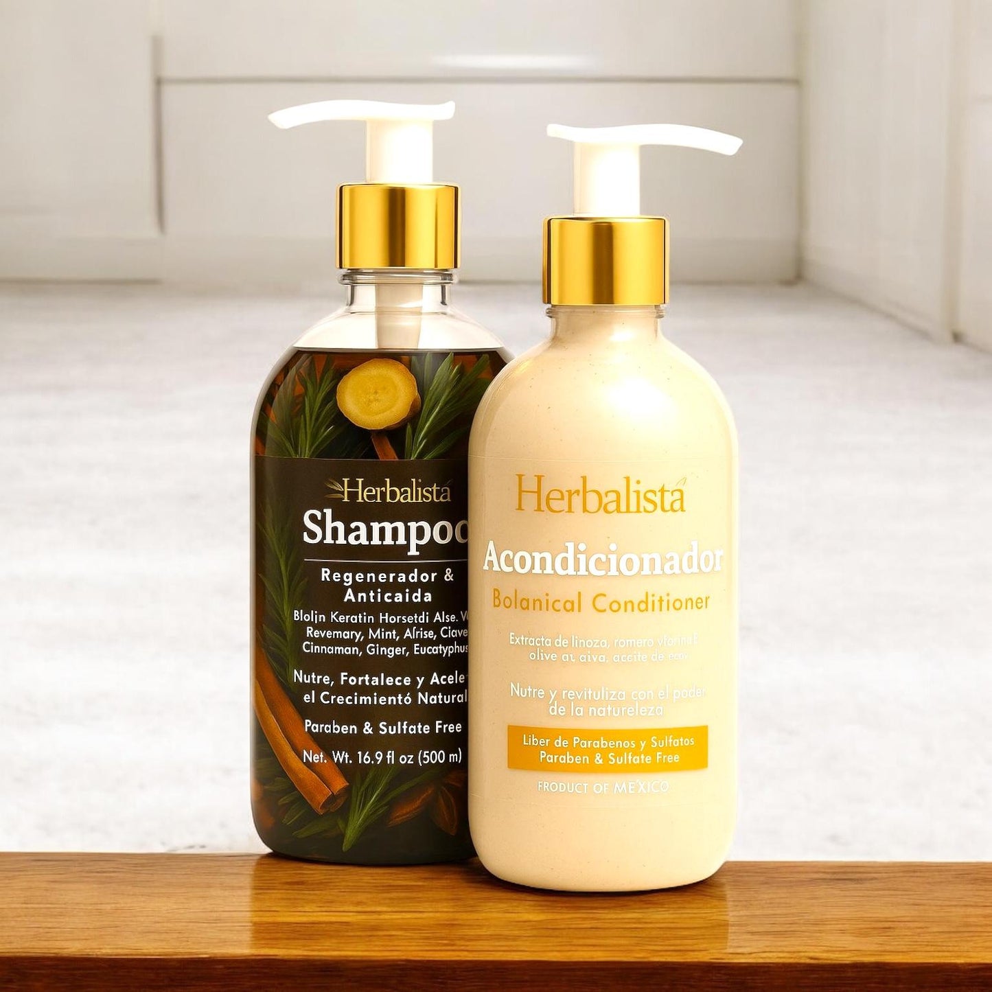 Herbalista Viral New Herbal Conditioner 500ml (16.9 fl oz) – With Rosemary, Coconut Oil, Flaxseed Extract, Aloe, Vitamin E & Olive Oil – Suaviza, Nutre, Hidrata – 100% Natural & Handcrafted