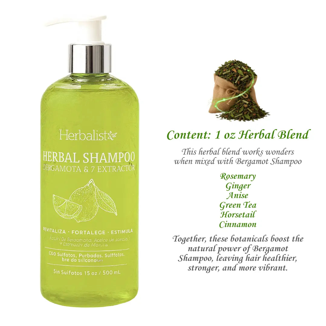 Herbalista Viral Bergamot Herbal Shampoo 500ml (16.9 fl oz)