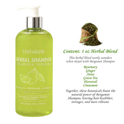 Herbalista Viral Bergamot Herbal Shampoo 500ml (16.9 fl oz)