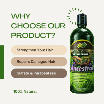 Ancestral Strengthening Herbal Shampoo 1L - 33 Fl Oz