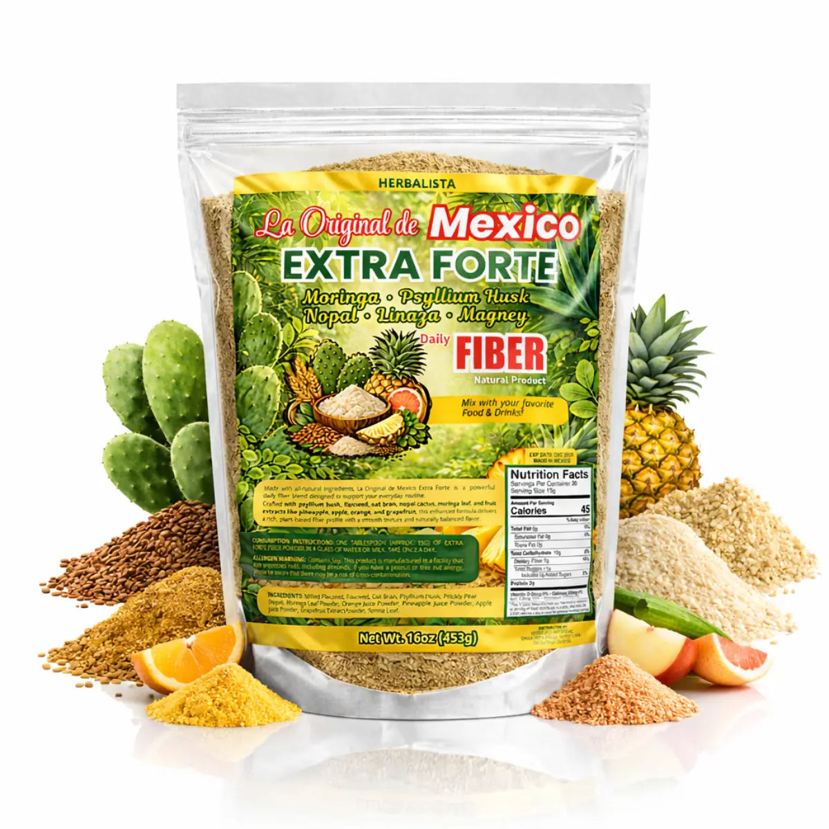 La Original de Mexico Extra Forte Daily Fiber 16oz (454g)