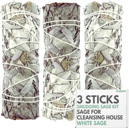 Yerbero White Sage Smudge Sticks 4 Inch 3-Pack