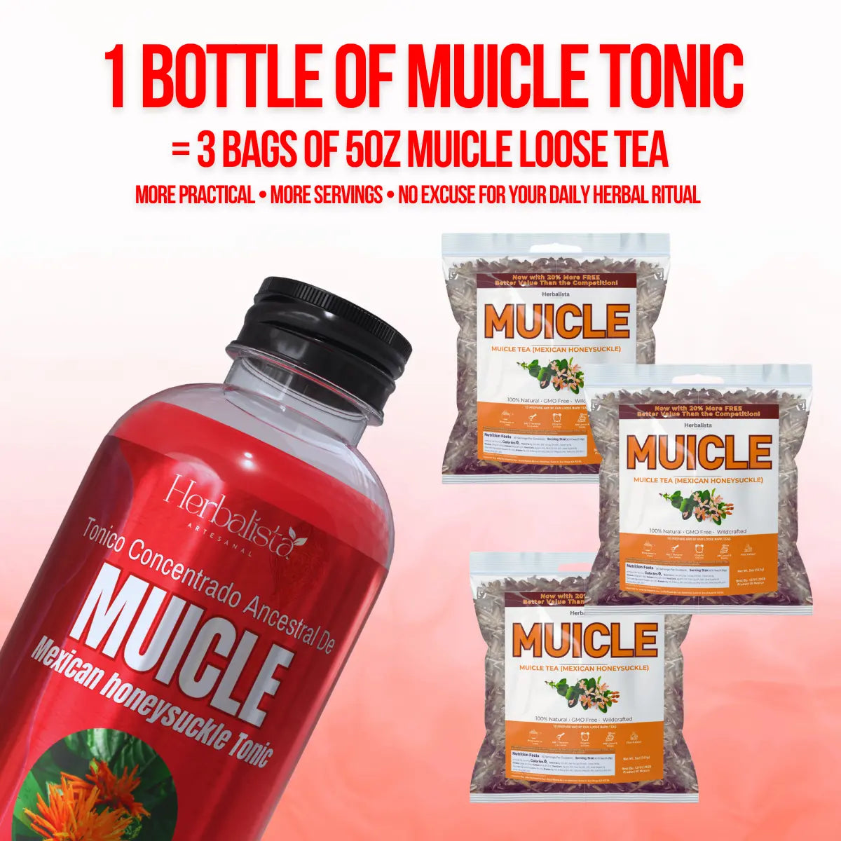 Muicle & Palo Azul Herbal Tonic Bundle (2 Pack) – 16.9 fl oz