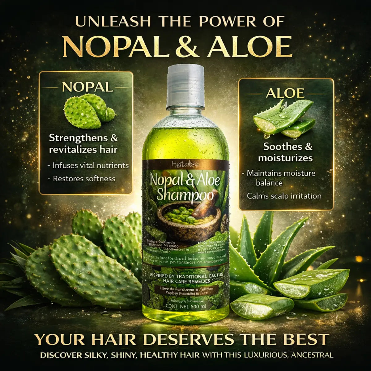 Nopal & Aloe Herbal Shampoo 33.9 Fl Oz (1L)