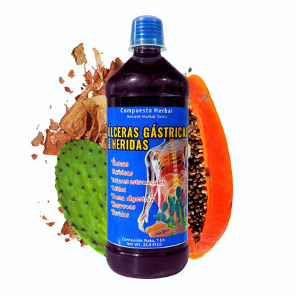 Digestive Support Juice Tonic with Cuachalalate, Papaya & Nopal