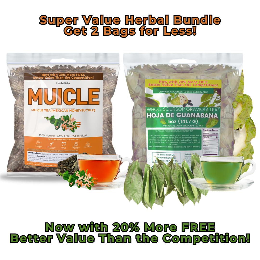VIRAL 2 Pack Bundle - Muicle Tea + Guanabana Tea - 5 oz (141g Each)