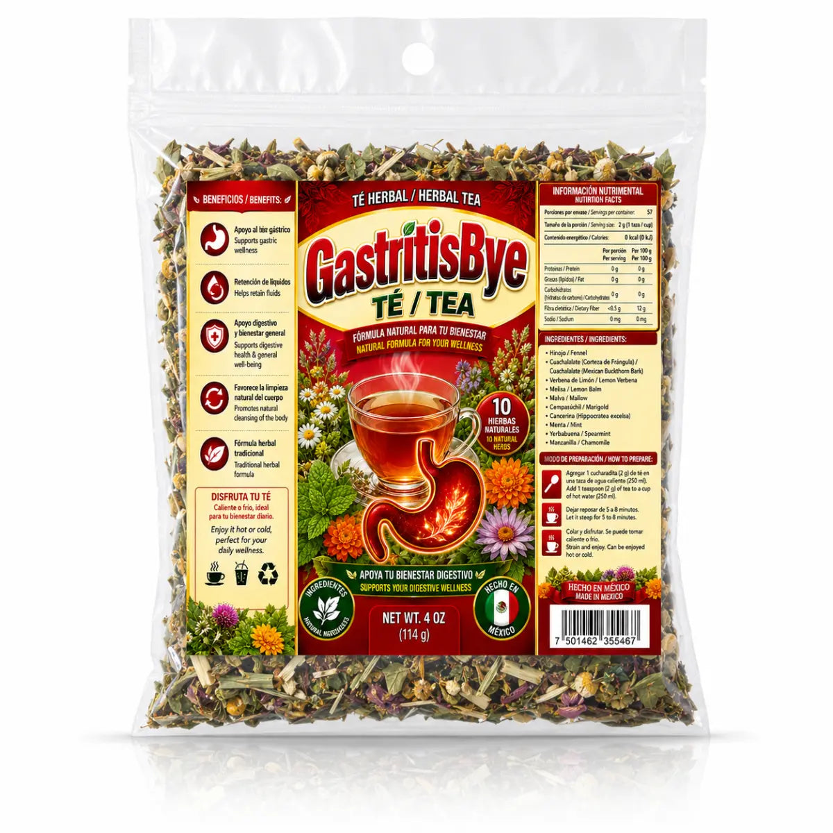 Gastritis BYE Herbal Compuesto Tea 4oz