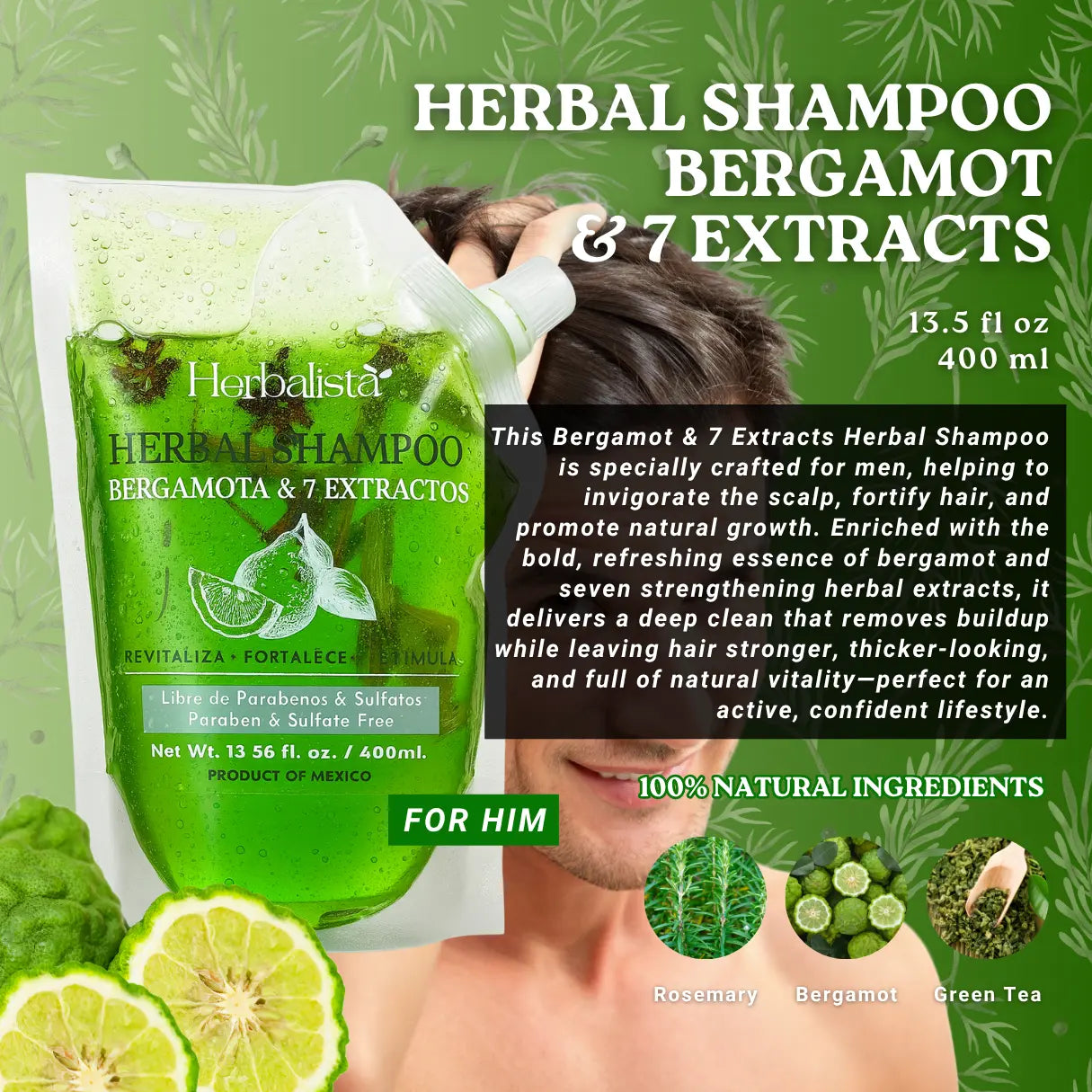 Herbalista Bergamot Herbal Shampoo 400ml