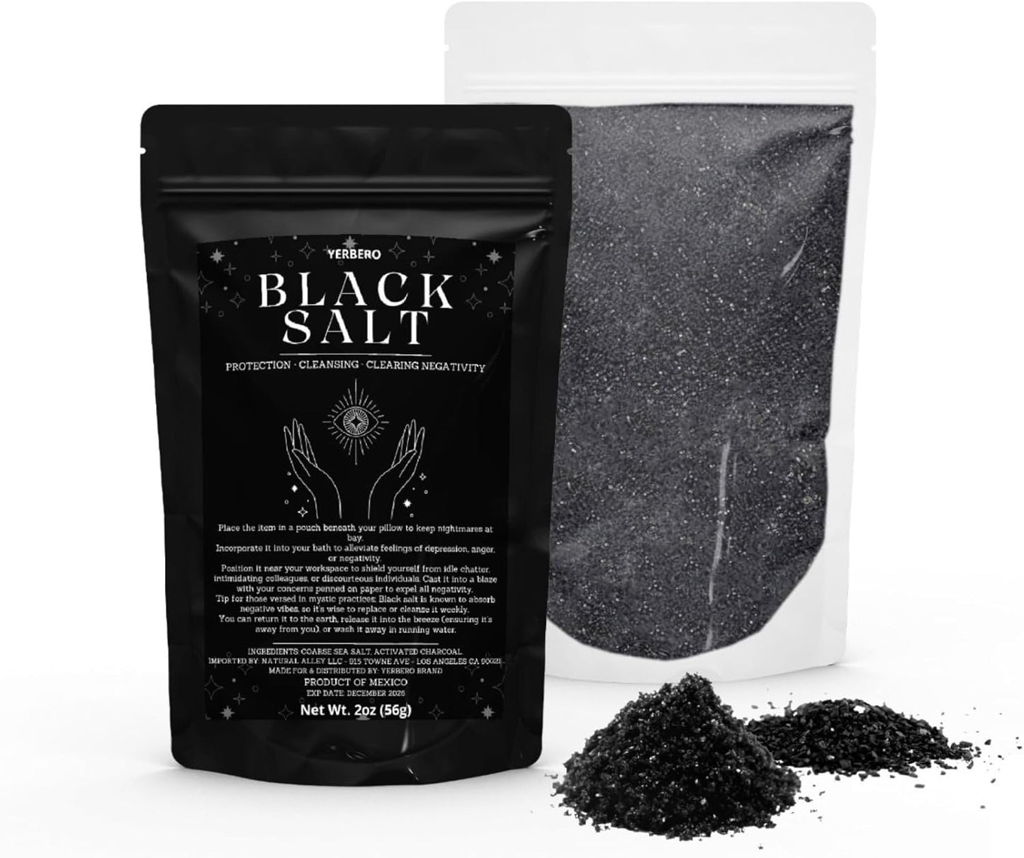 Witchcraft Cleansing 3 Pack Kit Black Salt for Protection – Sal Negra  2oz (56g) - Dragons Blood Sage 4'' & Palo Santo 4'' for Powerful Rituals- Essential Wiccan , Witchcraft, Santeria, Brujeria, Spiritual Cleansing