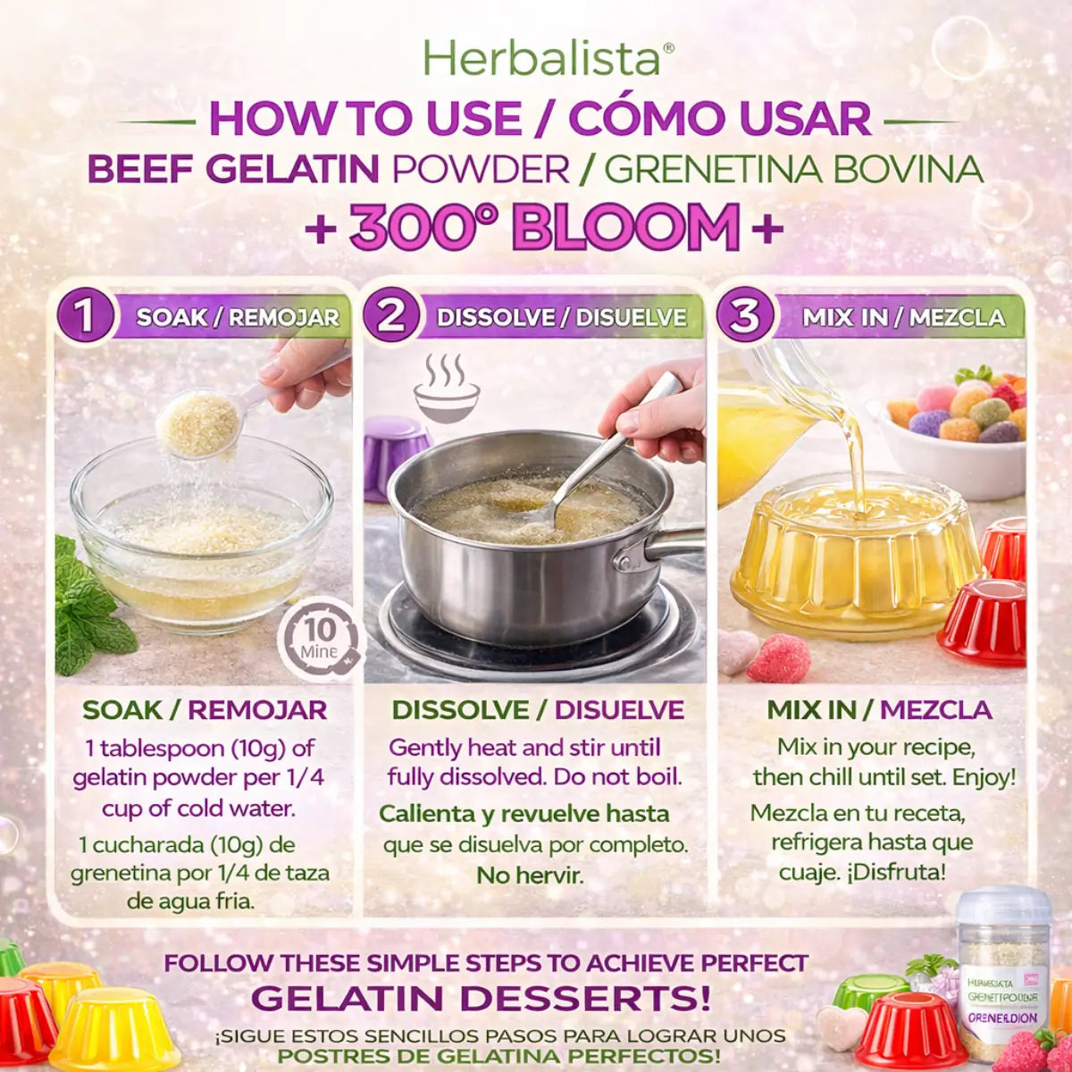 Beef Gelatin Powder 300 Bloom 4oz (114g)