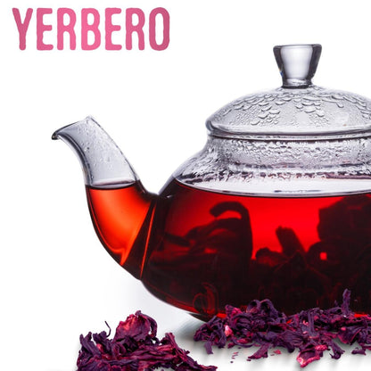 Yerbero - Whole Dried Premium Hibiscus Flowers 4oz (114g) | Hibiscus Tea | Flor De Jamaica Para Aguas Frescas | For Tea Enjoy Hot or Cold | Triple Wash, 100% Natural, From Mexico.