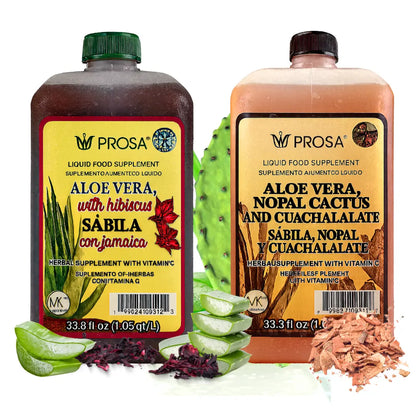 PROSA Aloe & Hibiscus Herbal Juice – 33.8 fl oz (1.05 qt / 1L)