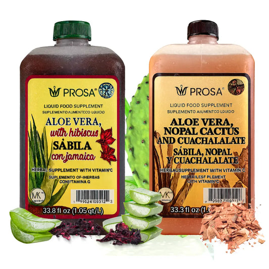 PROSA Aloe & Hibiscus Herbal Juice – 33.8 fl oz (1.05 qt / 1L)