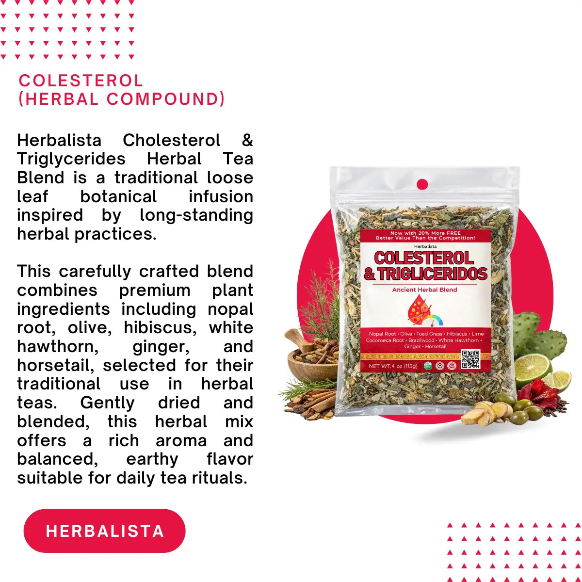 Herbalista Colesterol Herbal Compound Tea 5oz (141g)