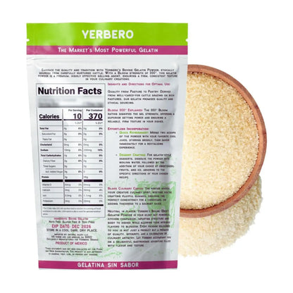 Yerbero Unflavored 300° Bloom Beef Gelatin Powder 8oz (226g)