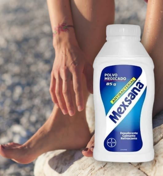 YAHVE - Polvo Mexsana para pies por 85g, Ayuda a Refrescar y Absorber Sudor -Mexsana Foot Powder - Traditional Relief for Feet, 2.9 Oz, Sweat Absorption - Despensa Colombiana