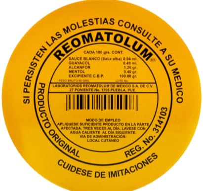 REOMATOLUM Ointment 100 grs. Ungüento Original Product: