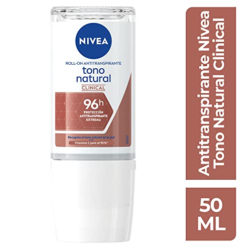 Clinical Whitening Deodorant Natural Tone / 96 hour protection antiperspirant for women in roll on/Pack of 3 (50 milliliters 1.7 Fl Oz)