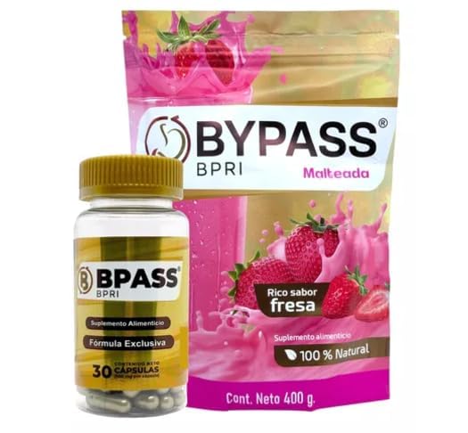 Bypass Bpri Kit Dorado 30 Cápsulas Y Malteada Fresa
