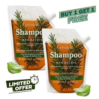 [Buy 1 Get 1 Free] Herbalista Herbal Shampoo + Minoxidil 400ml (13.5 fl oz)