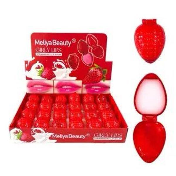 Strawberry Bálsamo Lip Balm - Moisturizing Gloss for Smooth Lips Moisturizer Aroma Scented Comfort Daily Moisture Skincare Scent Lipgloss Hydrate Glossy Lip Care Makeup Lipstick Cosmetic Hydrating