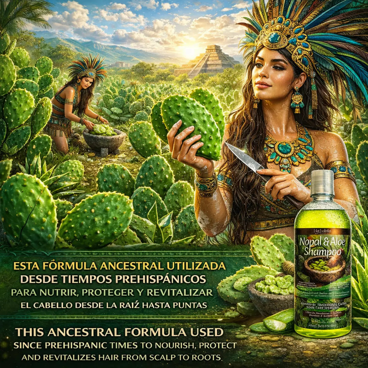 Nopal & Aloe Herbal Shampoo 33.9 Fl Oz (1L)