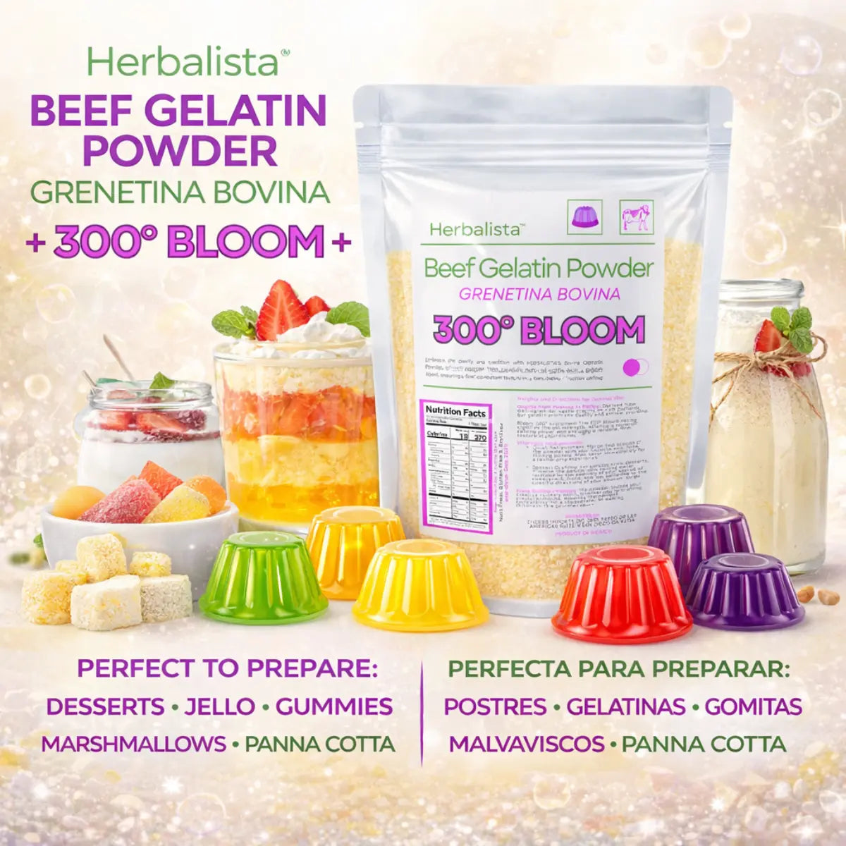 Beef Gelatin Powder 300 Bloom 4oz (114g)