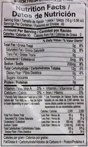 Vero Elotes Paletas Sabor Fresa Con Chile Mexican Hard Candy Chili Pops 40 Pcs