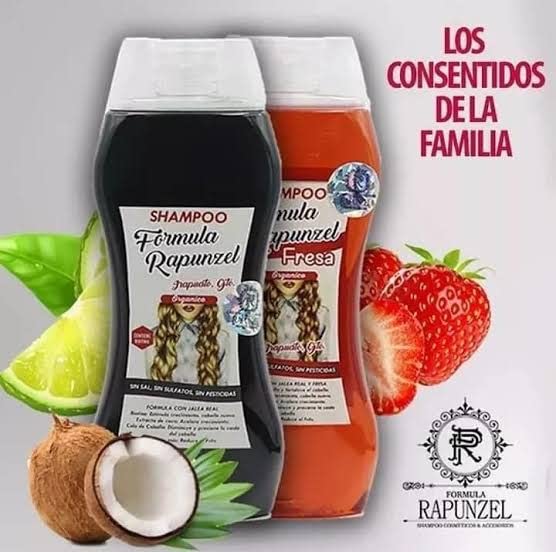 New Curves Kit - 3 in 1 Formula Rapunzel Bundle | r Herbal Shampoo (16.9oz) + Ampolleta Capilar + Strawberry Shampoo (16.9oz)