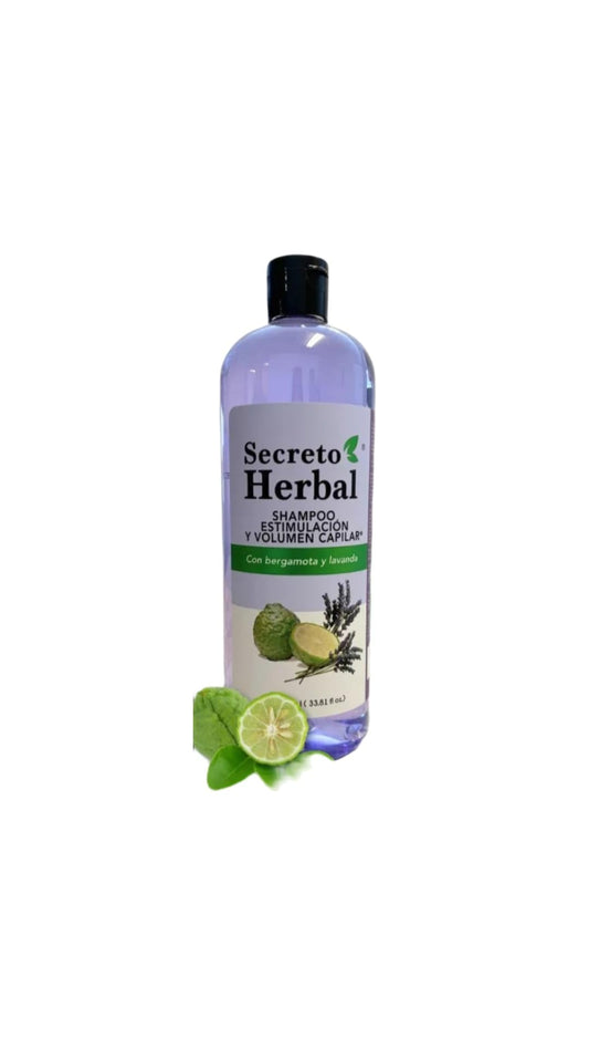Secreto Herbal ESTIMULACION Y VOLUMEN CAPILAR bergamota y lavanda, 33.81 Fl Oz (Pack of 1) (1L, SHAMPOO BERGAMOTA Y LAVANDA)
