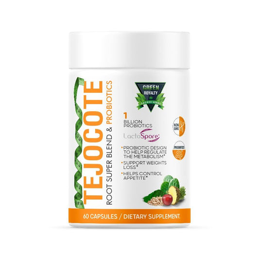 GREEN ROYALTY TEJOCOTE Root Super Blend & PROBIOTICS (60Cap) Weight Loss Premium Dietary Supplement | 1 Billion PROBIOTICS | Support Weight Loss |Helps Control Appetite - 2 Month Supply