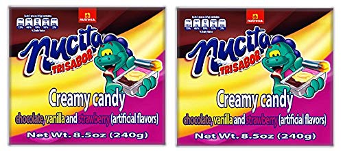 NUCITA Trisabor 16 pc 240 gr. | Creamy Candy 3 Flavors 8.5 oz. - 2 PACK