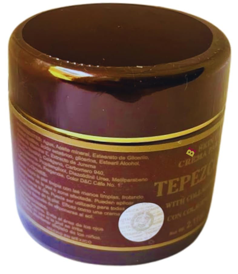 Tepezcohuite Cream (Tepezcobark), with Collagen (Colageno) & Vitamin E, 2.11oz, 60 gr, in E, 100% Natura, great for all skin concerns