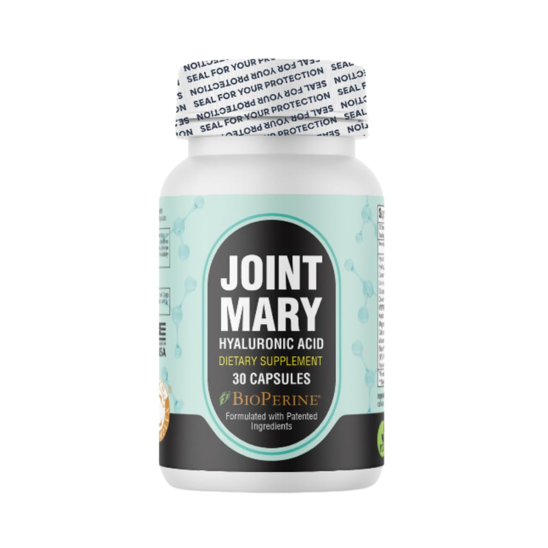 JOINT MARY Hyaluronic Acid Supplement– Advanced Joint Support with Hydrolyzed Collagen, Turmeric, Glucosamine, MSM, Vitamin C – 30 Capsules