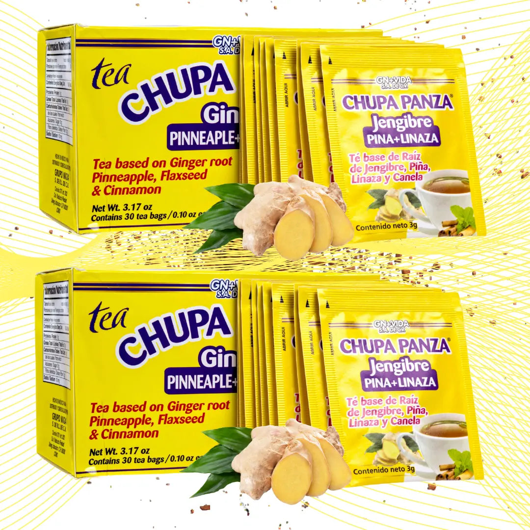 Te Chupa Panza Ginger & Pineapple Tea Bags (30 Tea Bags, 0.10 oz Each)