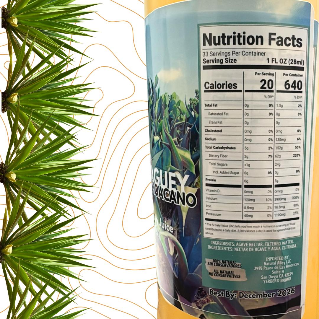 Maguey Juice - Jugo De Maguey Michoacano Tarasco de 1 litro (33.3Fl Oz) 100% Natural (Natural & Asado)
