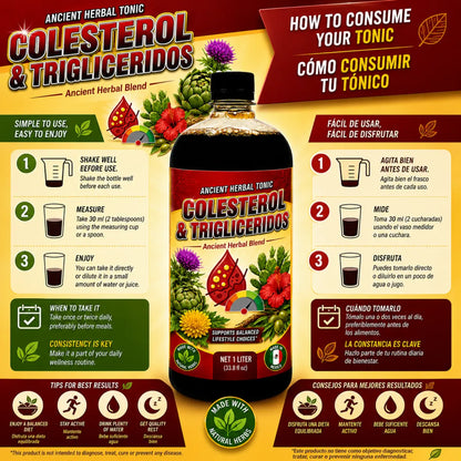 Colesterol & Trigliceridos Herbal Tonic 1L (33.3 fl oz)