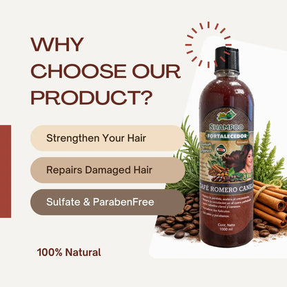 Coffee, Rosemary & Cinnamon Herbal Shampoo 1L (33.9 fl oz)